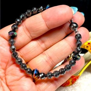black hematite bangle -made by me-STUNNING